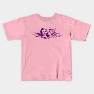 Vintage Cupid Angel Cherubs In Cloud Art Engraving Kids T-Shirt